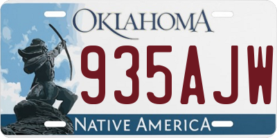 OK license plate 935AJW