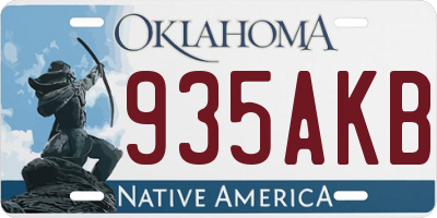 OK license plate 935AKB
