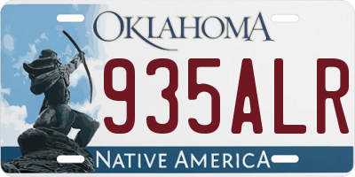 OK license plate 935ALR