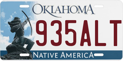 OK license plate 935ALT