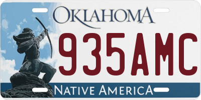 OK license plate 935AMC