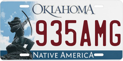 OK license plate 935AMG