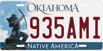 OK license plate 935AMI