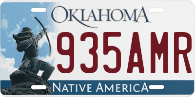 OK license plate 935AMR