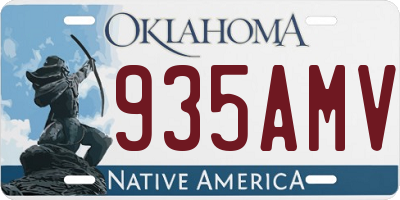 OK license plate 935AMV