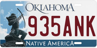 OK license plate 935ANK
