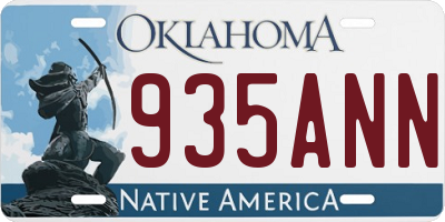 OK license plate 935ANN