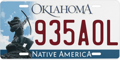 OK license plate 935AOL