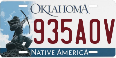 OK license plate 935AOV