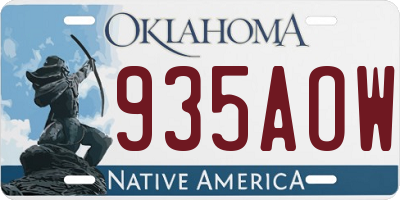 OK license plate 935AOW