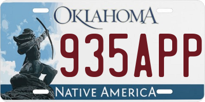 OK license plate 935APP