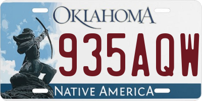 OK license plate 935AQW