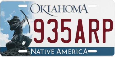 OK license plate 935ARP