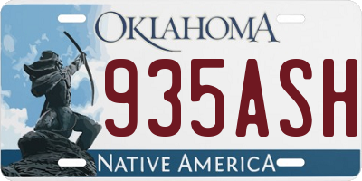 OK license plate 935ASH