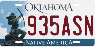 OK license plate 935ASN