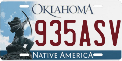 OK license plate 935ASV