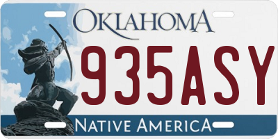 OK license plate 935ASY