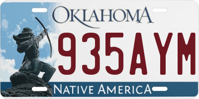 OK license plate 935AYM