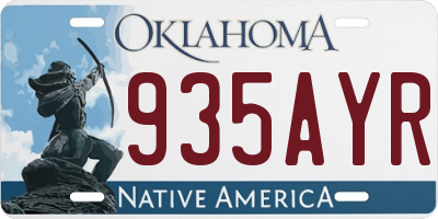 OK license plate 935AYR