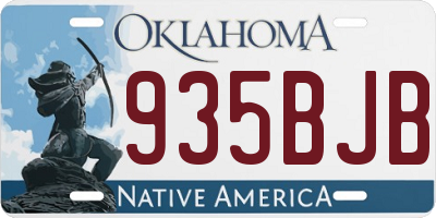 OK license plate 935BJB