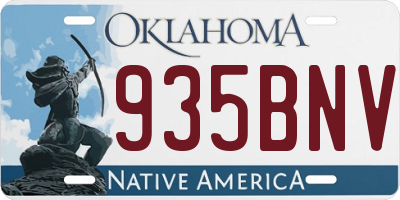 OK license plate 935BNV