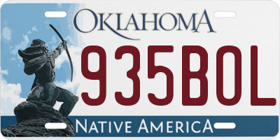 OK license plate 935BOL