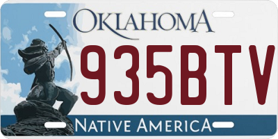 OK license plate 935BTV