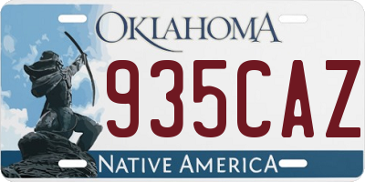 OK license plate 935CAZ