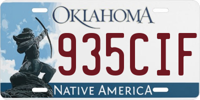 OK license plate 935CIF