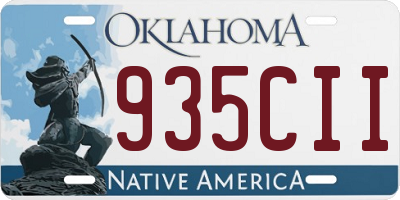 OK license plate 935CII