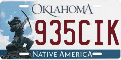 OK license plate 935CIK