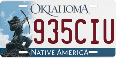 OK license plate 935CIU