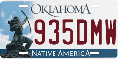 OK license plate 935DMW
