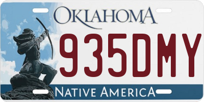OK license plate 935DMY