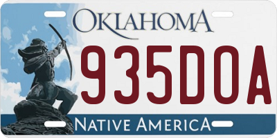 OK license plate 935DOA