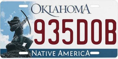 OK license plate 935DOB