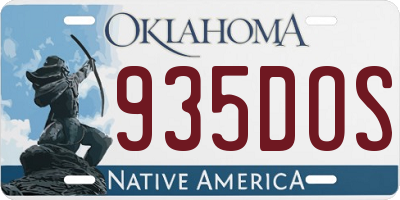 OK license plate 935DOS