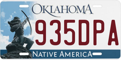 OK license plate 935DPA