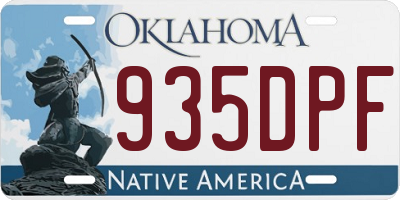 OK license plate 935DPF
