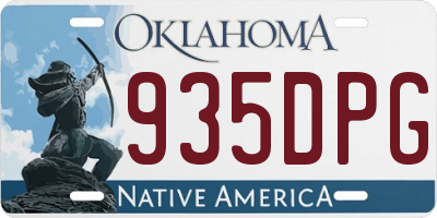 OK license plate 935DPG