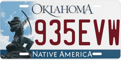 OK license plate 935EVW