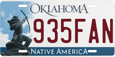 OK license plate 935FAN