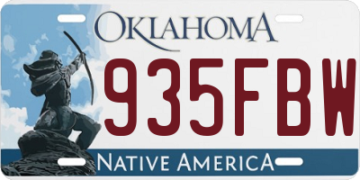 OK license plate 935FBW