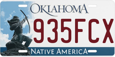 OK license plate 935FCX