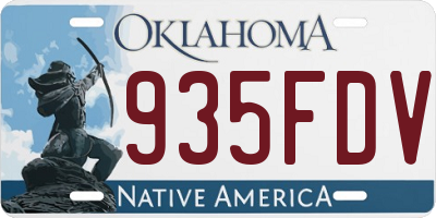 OK license plate 935FDV