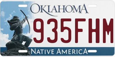 OK license plate 935FHM