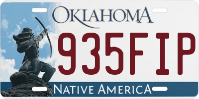 OK license plate 935FIP