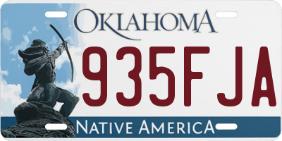 OK license plate 935FJA