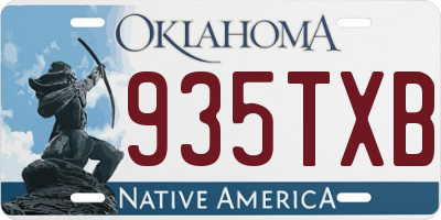 OK license plate 935TXB