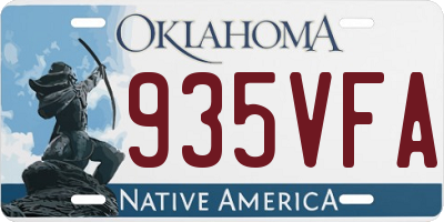 OK license plate 935VFA